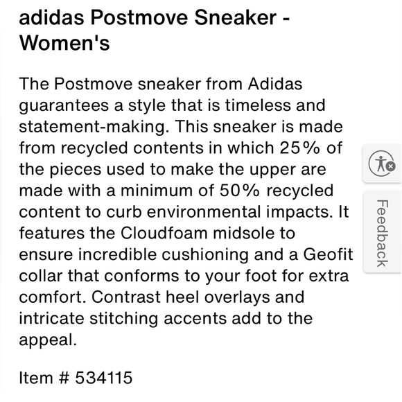 Adidas Postmove SE White Classic Casual Sneakers Women’s 9.5 - Picture 15 of 16